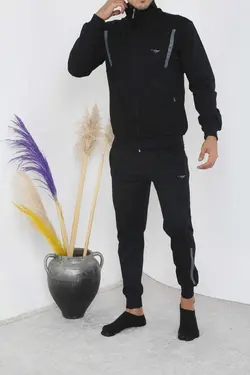 ست لباس راحتی زیپدار مشکی مردانه برند 3MODA کد 1697803931