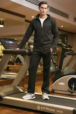 ست لباس راحتی جیب دار متناسب یقه ایستاده مردانه زیپدار برند Buratti کد 1697802132