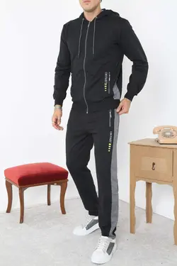 ست لباس راحتی زیپدار مشکی مردانه برند 3MODA کد 1697773264