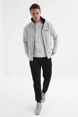 ست لباس راحتی راحت جاگر ملانژ طوسی مردانه مشکی برند Air Jones کد 1697772679