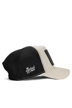 کلاه کت جین لوگو‎دار 820 سیاه کرمی (قطر) برند BlackBörk کد 1697742136