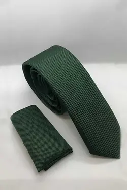 کراوات اسلیم فیت بافته شده با دستمال تک رنگ برند Miezza کد 1696571467