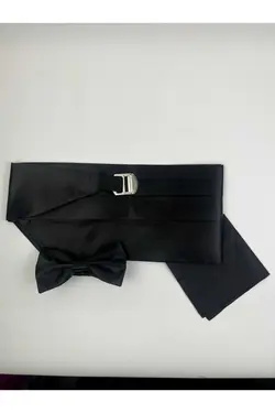 ست دامادی پارچه ساتن کمربند ای مشکی مردانه برند Ars Magic Box کد 1696556463