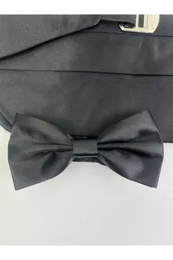 ست دامادی پارچه ساتن کمربند ای مشکی مردانه برند Ars Magic Box کد 1696556463