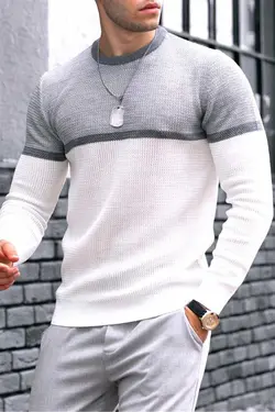 پلیور سفید مردانه برند Madmext کد 1696342575