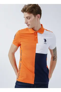 تیشرت یقه سه دکمه نارنجی t-مفقود شده مردانه برند U.S. Polo Assn. کد 1696342060