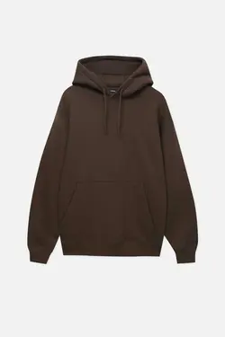 سوییشرت کلاهدار ساده رنگی برند Pull &amp; Bear کد 1696342453