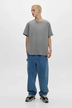 تیشرت پنبه ای ساده آستین کوتاه برند Pull &amp; Bear کد 1696342180