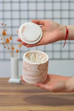 ظرف صابون جا پد پنبه ای ست سرویس بهداشتی سینی برند PAYATASARIM کد 1696105455