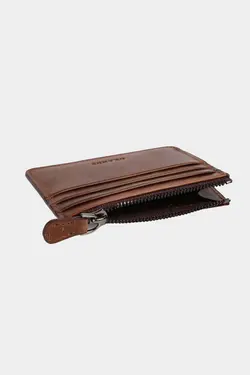 کیف پول محفظه ای سکه طرح کهنه شده 3603100% اصل قهوه جا کارتی مردانه زنانه زیپدار چرم برند Grande کد 1700255831