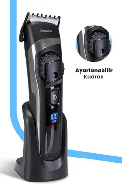 دستگاه ریش led سر/مو قابل تنظیم استند‎دار شارژ اصلاح موتوری دی سی برند GoldMaster کد 1700235787