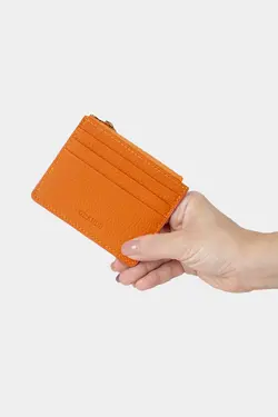 کیف پول محفظه ای سکه 3603100% اصل نارنجی جا کارتی مردانه زنانه زیپدار چرم برند Grande کد 1700356204