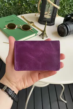 بالا 15عدد بنفش ظرفیت، مرحله دارنده کارت ویزیت، &amp; جا کارتی چرم اصل برند Modica کد 1700349794