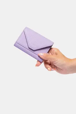 کیف پول کاغذی محفظه ای سکه 3639100% اصل بنفش یاسی جا کارتی چرم برند Grande کد 1700349377
