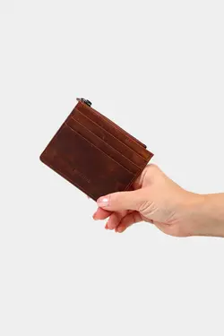 کیف پول محفظه ای سکه طرح کهنه شده 3603100% اصل شتری جا کارتی مردانه زنانه زیپدار چرم برند Grande کد 1700443949