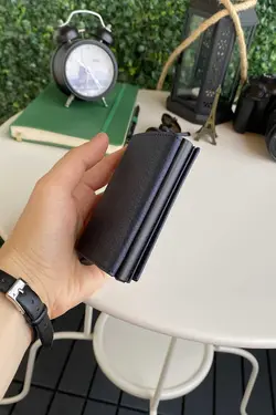 کیف پول محافظ ضد سرمه ای &amp; جا کارتی چرم اصل پاپولا برند Modica کد 1700443947