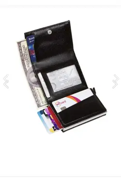 کیف دستی با اتوماتیک جا کارتی چرم مشکی برند Newish Polo کد 1700443927