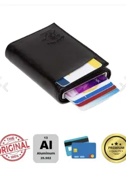 کیف دستی با اتوماتیک جا کارتی چرم مشکی برند Newish Polo کد 1700443927