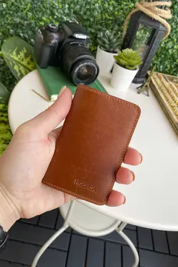طبیعی فشرده طراحی جا کارتی کیف پول، چرم اصل برند Modica کد 1700443924