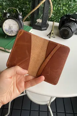 طبیعی فشرده طراحی جا کارتی کیف پول، چرم اصل برند Modica کد 1700443924