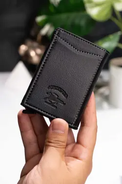 محافظ اتوماتیک جا کارتی مشکی کیف پول. سازوکار، چرم برند Newish کد 1700556859
