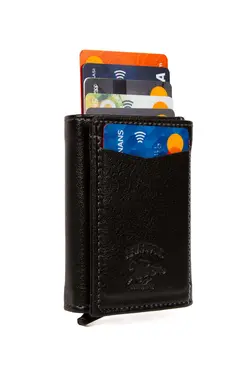 محافظ اتوماتیک جا کارتی مشکی کیف پول. سازوکار، چرم برند Newish کد 1700556859