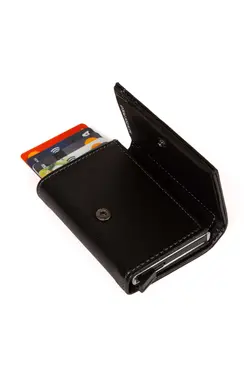 محافظ اتوماتیک جا کارتی مشکی کیف پول. سازوکار، چرم برند Newish کد 1700556859