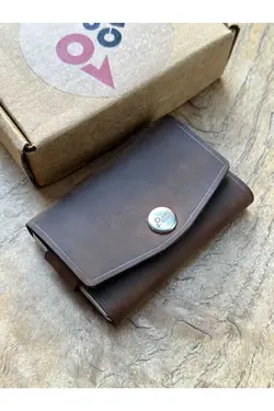 جا کلیدی سری با استعداد کارتی چرم اصل دست ساز برند overcraft کد 1700556268