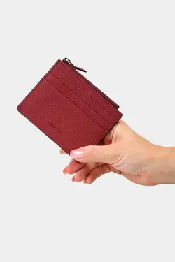کیف پول محفظه ای سکه 3603100% اصل زرشکی جا کارتی مردانه زنانه زیپدار چرم برند Grande کد 1700529812