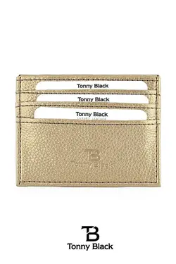 کارت جعبه‎دار چرم مصنوعی مدل طلایی جا کارتی &amp; اصل برند Tonny Black کد 1700529802