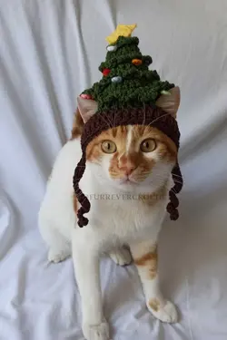 کلاه بافتنی جدید درخت شیشه ای سال سگ گربه برند Furrever Crochet کد 1700483365