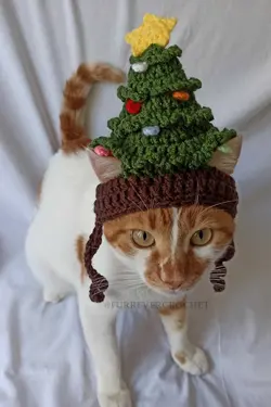 کلاه بافتنی جدید درخت شیشه ای سال سگ گربه برند Furrever Crochet کد 1700483365