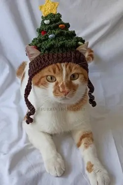 کلاه بافتنی جدید درخت شیشه ای سال سگ گربه برند Furrever Crochet کد 1700483365