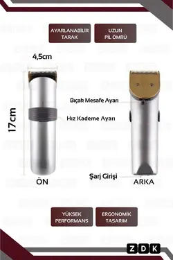 دستگاه ریش شارژی چاقو برش سر/مو اصلاح مردانه برند ZDK کد 1700478849