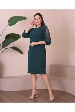 لباس مجلسی مروارید دوزی شده آستین سایز بزرگ سبز زنانه برند Şirin Butik کد 1700610666