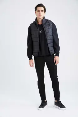 اسلیم فیت قلاب دوزی ضد آب یقه ایستاده جلیقه عایق زیپدار برند Defacto کد 1700585412