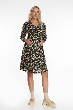 پیراهن مشکی/بژ زنده بارداری برند Lyn Mama کد 1700583064