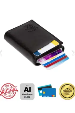 کیف دستی با اتوماتیک جا کارتی چرم مشکی برند Newish Polo کد 1700758994