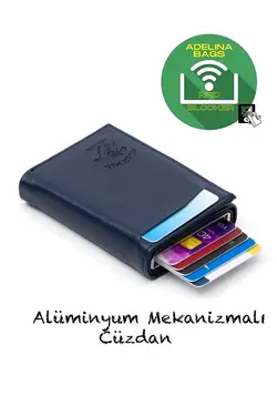 کیف پول اتوماتیک سرمه ای جا کارتی چرم آدلینا برند Newish کد 1700758750