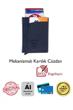 کیف پول اتوماتیک سرمه ای جا کارتی چرم آدلینا برند Newish کد 1700758750