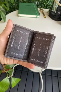کارت طوسی کیف پول، جا کارتی چرم اصل لوف برند Modica کد 1700758582