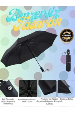 چتر اتوماتیک کامل با کیفیت فشرده مقاوم رنگ مشکی برند mottomia کد 1700738062