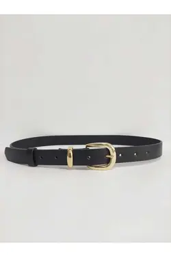 کمربند سیاه سگک دار 100100% اصل طلایی زنانه چرم برند Kemerix کد 1701069486