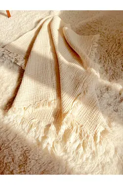 رو تختی پتو بچه گانه کودک ریش‎ریش کرکی muslin 4طبقه دار &amp; 90x120cm برند Cloudy کد 1701064826
