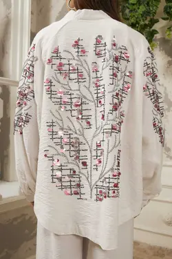 کت کیمونو گشاد پولک دوز آستین برند Orfeo Negro کد 1701034507