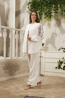 کت کیمونو گشاد پولک دوز آستین برند Orfeo Negro کد 1701034507