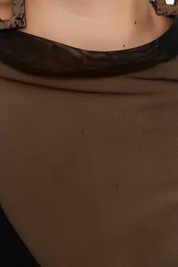 بلوز بافتنی توری مشکی برند Trendyol Curve کد 1701026552