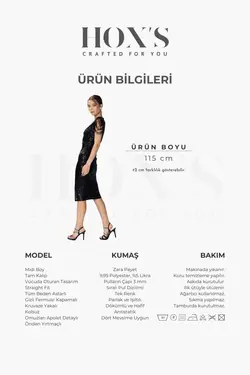 لباس مجلسی چاک دار از جلو یقه هفت پولک دوز مشکی برند HOX'S کد 1701024727