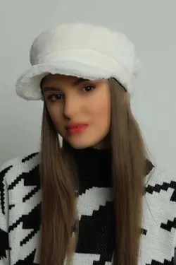 کلاه مخمل شیری کاپیتان ملوان زنانه برند Luminos Butik کد 1701290245