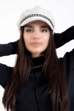 اکسسوار دار کلاه زنجیردار زمستانی پارچه برند LadyColor کد 1701290230